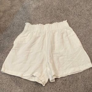 High waist linen shorts